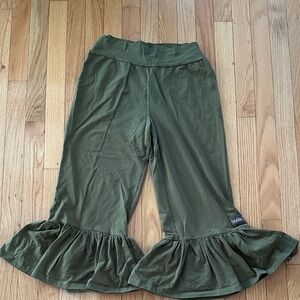 Matilda Jane Olive Green Ruffle Pants Adult Medium
